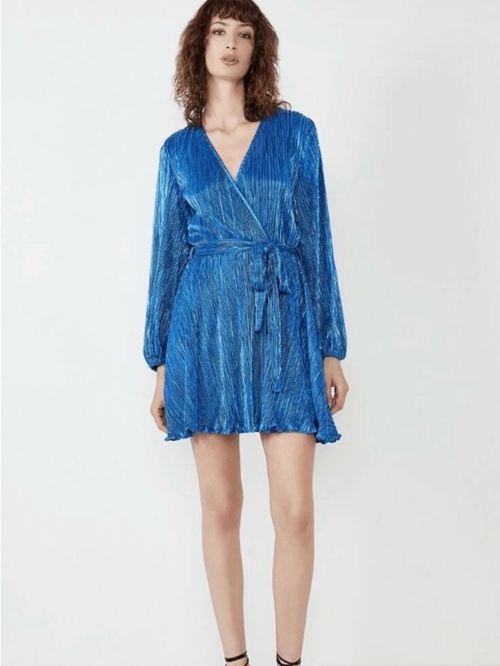 Bardot Belissa Wrap Mini Dress with Tie Waist